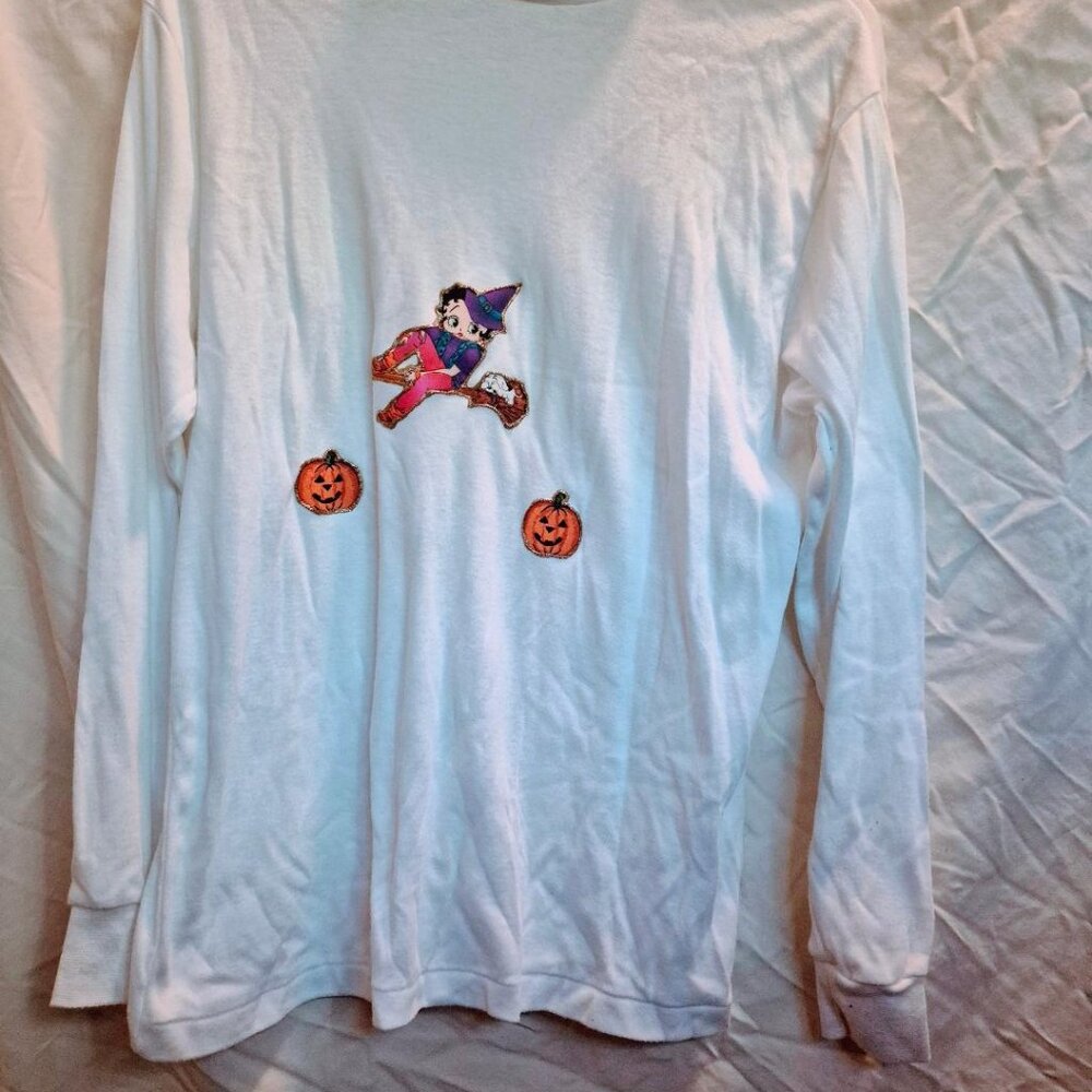 VINTAGE Betty Boop Turtleneck Custom Halloween Witchy XL